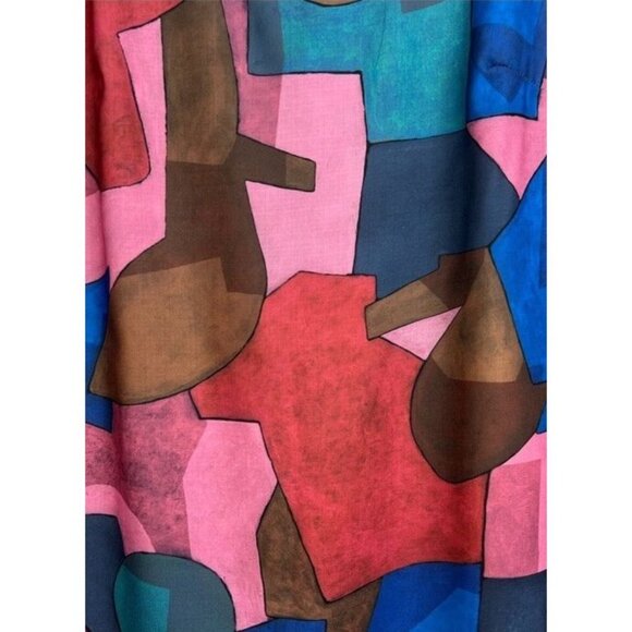 Lili Sidonio Molly Bracken Cubism Art Deco Colorful Shift Dress Size Medium - Picture 8 of 8